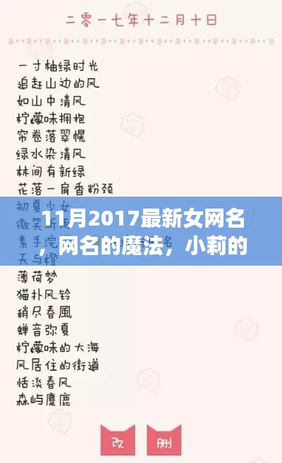 网名的魔法,小莉的友情故事之十一月最新女网名