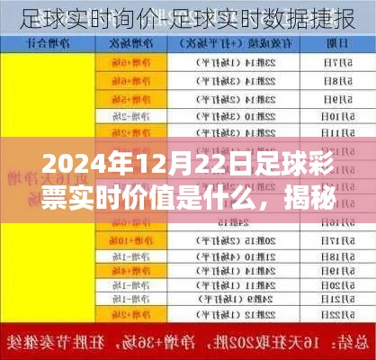 揭秘2024年12月22日足球彩票实时价值趋势分析,未来彩票市场展望与预测