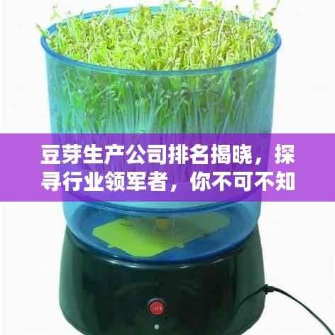 豆芽生产公司排名揭晓,探寻行业领军者,你不可不知的豆芽产业巨头!