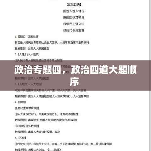 政治专题四，政治四道大题顺序 